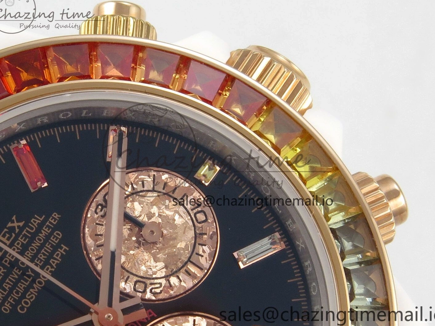 White SONIC Case Black Rainbow Daytona Bezel SA4130 Best and Rainbow Bracelet Dial Edition Ceramic 0113